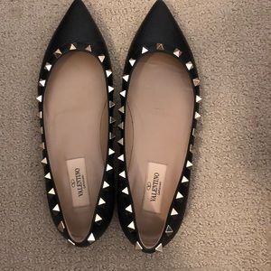 Valentino Rockstud Pointy Toe Flat